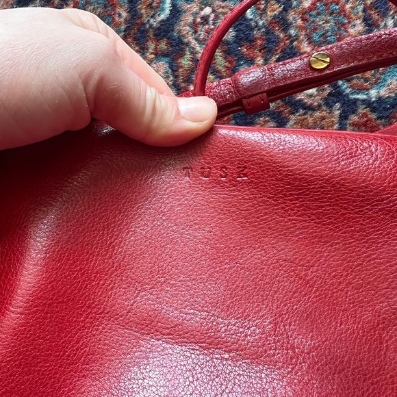 TUSK Red Leather Crossbody Bag - Picture 5 of 12